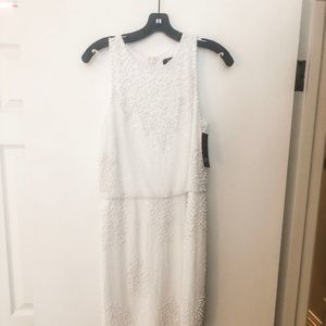 Aidan Mattox White Beaded Cocktail Dress
